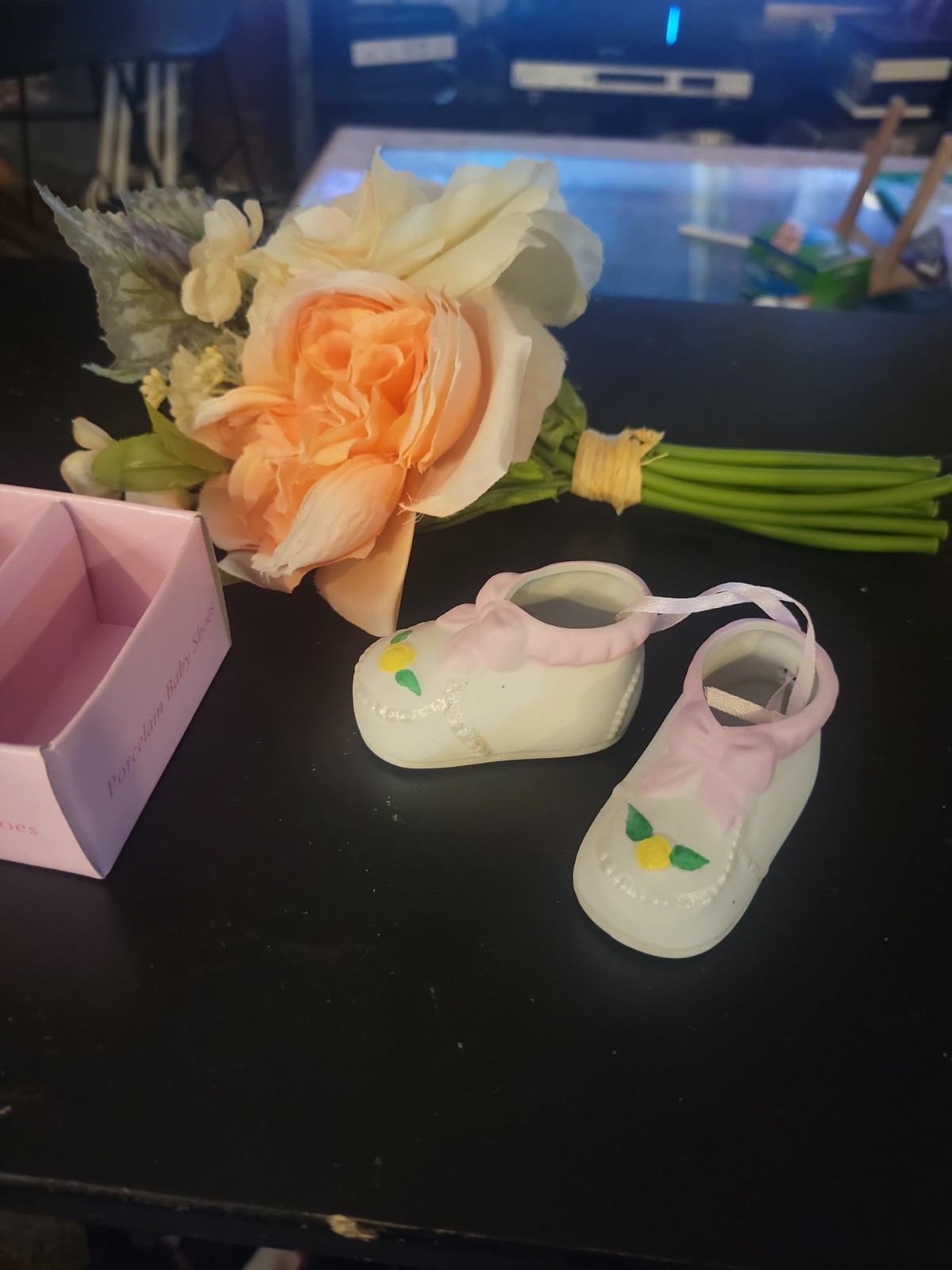 Vintage Porcelain Hand Painted Baby Booties