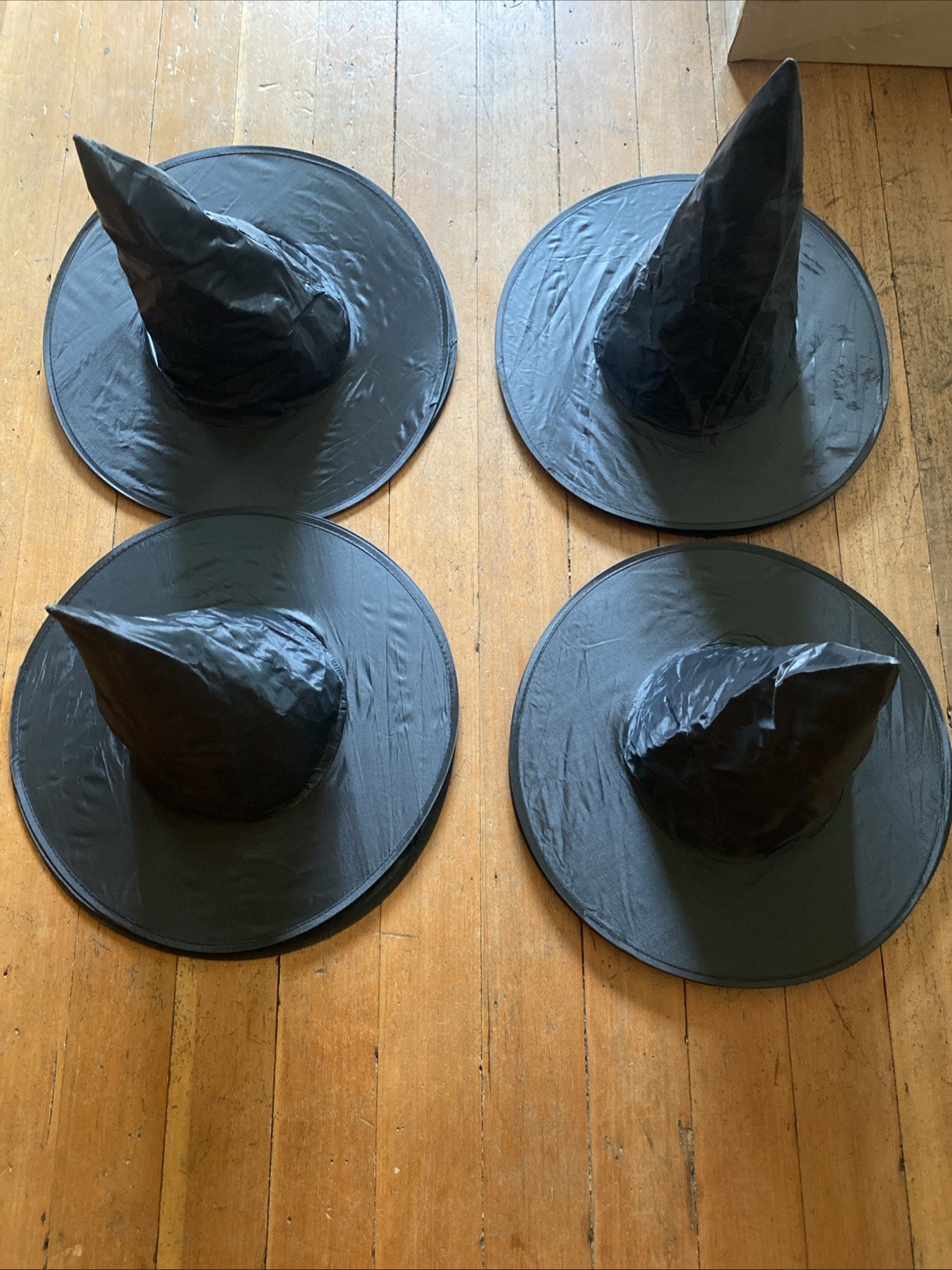 12 Vintage Halloween Witch Hat Black Foldable Pointed Dress Costume Decoration