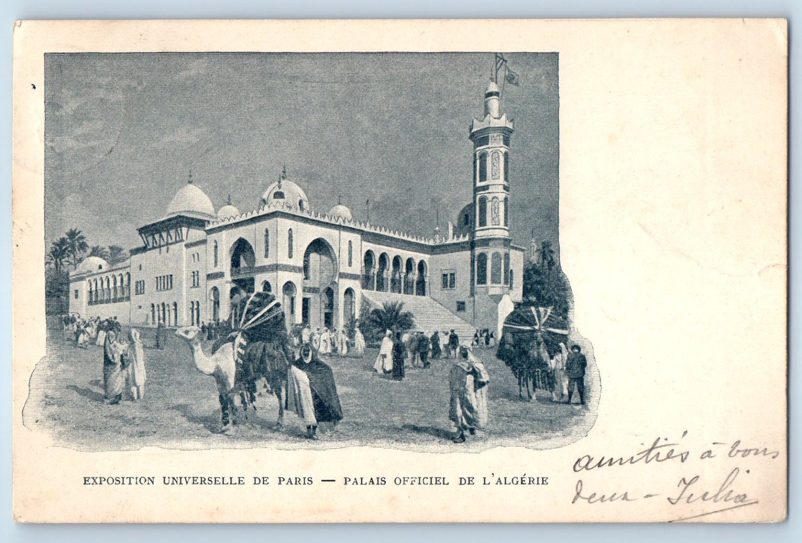 Algeria Postcard Paris Universal Exhibition Official Palace c1905 Antique