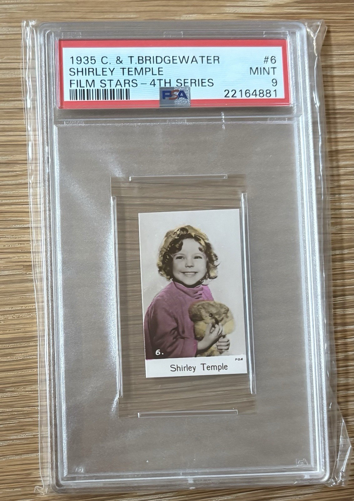 1935 C. & T. Bridgewater Film Stars 4th Series Shirley Temple #6 - PSA 9 MINT