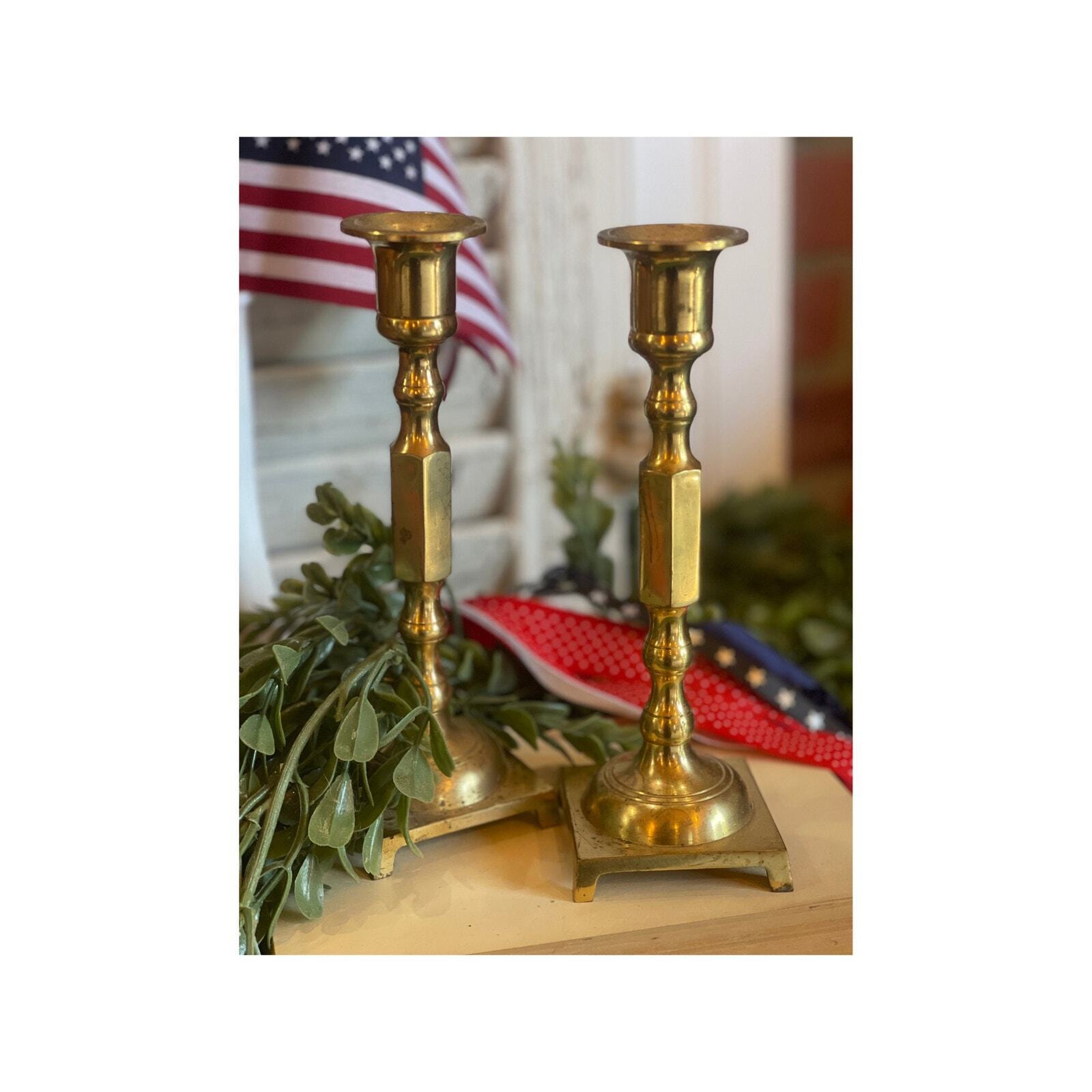Brass Candlesticks | Set of Two | Vintage Candlesticks | Vintage Brass