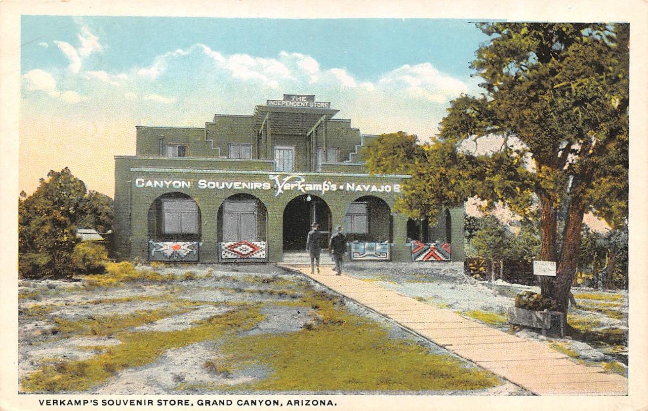 AZ, Arizona   VERKAMP\'S SOUVENIR STORE~ Rugs  Grand Canyon   c1920\'s Postcard