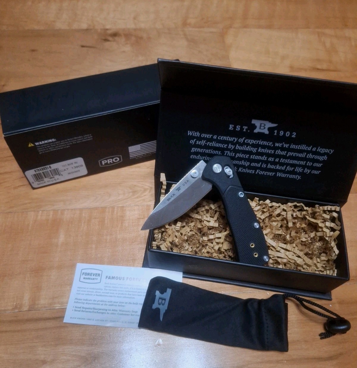BUCK KNIFE MINI RANGE PRO 790 KNIFE BLACK GFN HANDLE NIB