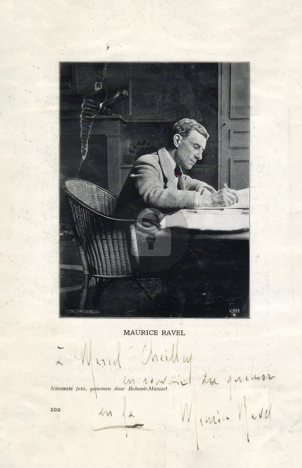 Maurice Ravel Signed Autograph Photo Postcard COPY