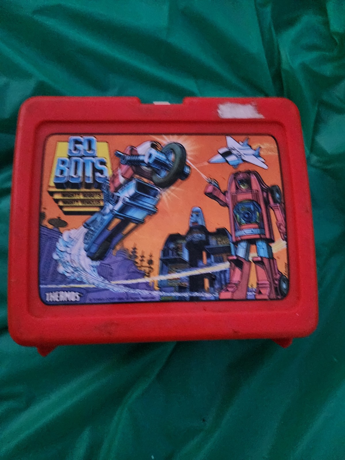 Vintage 1984 GoBots Thermos Lunch Box Red Plastic Tonka Mighty Robots No Thermos