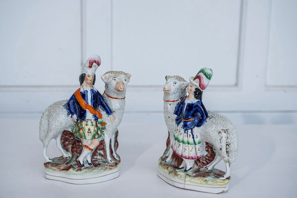 Antique Staffordshire Highland Figures Sheep Nobel Rev Bloomfield Collection