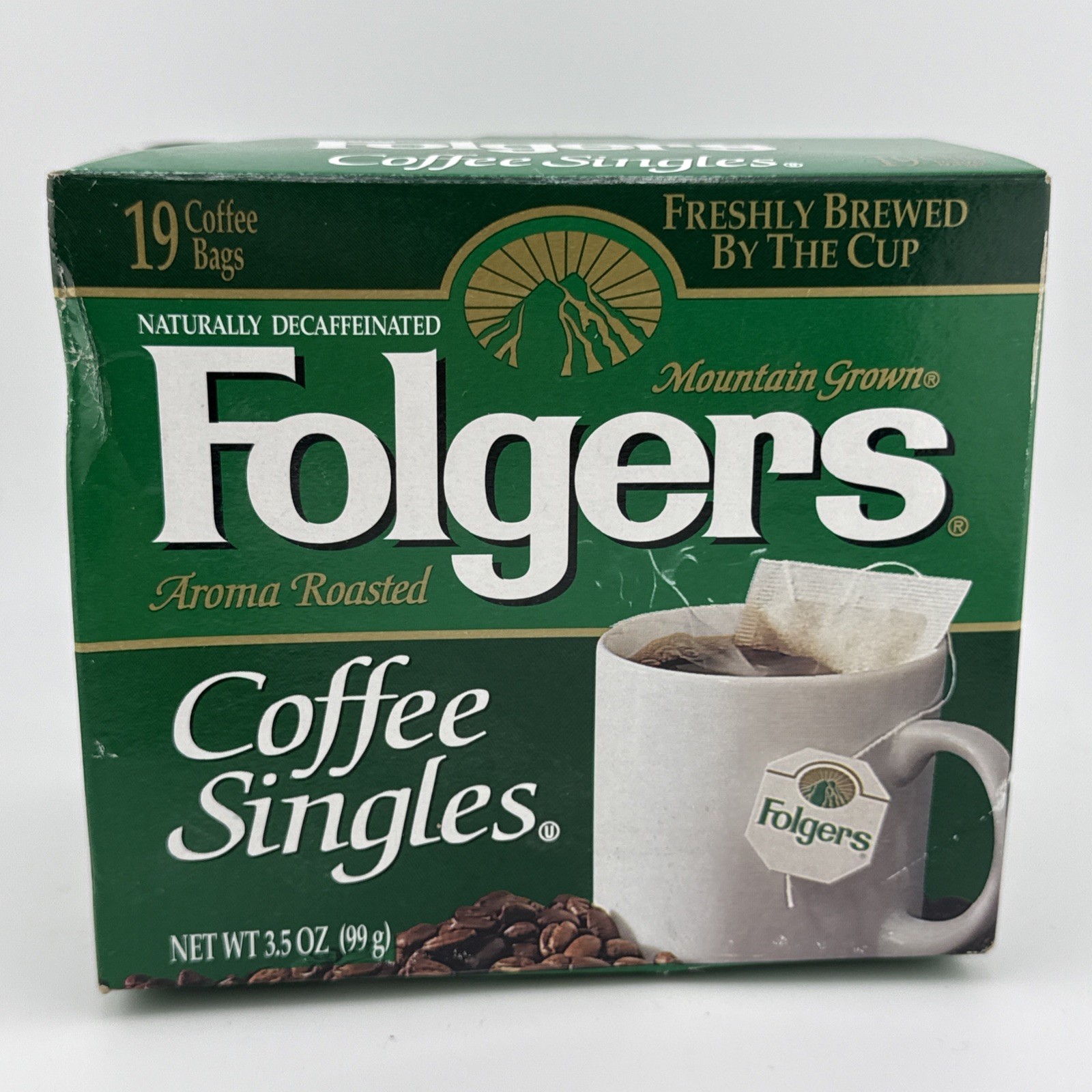 Vintage Folgers Naturally Decaffeinated Coffee Singles New Old Stock 1990’s RARE