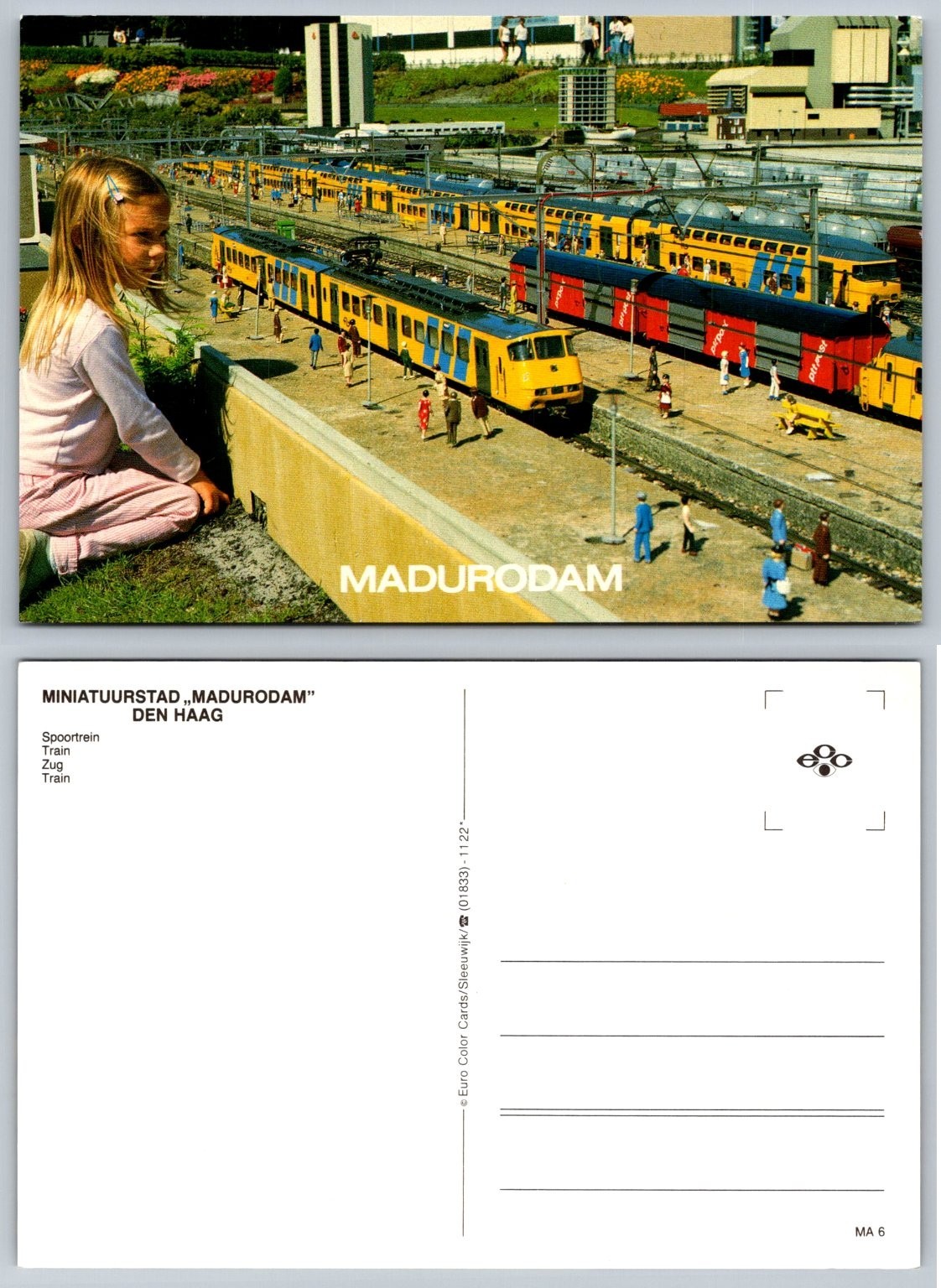 Madurodam The Hague Miniature City Train Station Postcard Netherlands