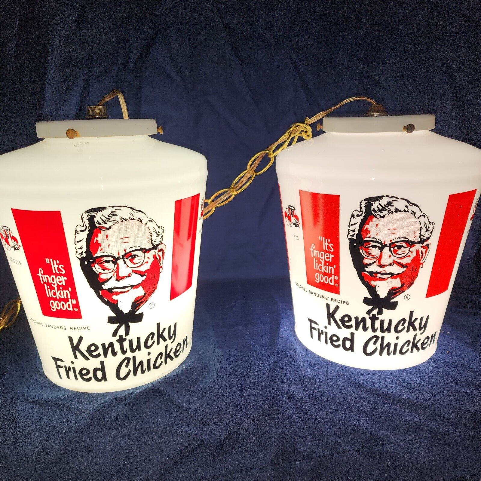 2 Vtg 1969 Kentucky Fried Chicken Working Lights From The Restaurant 