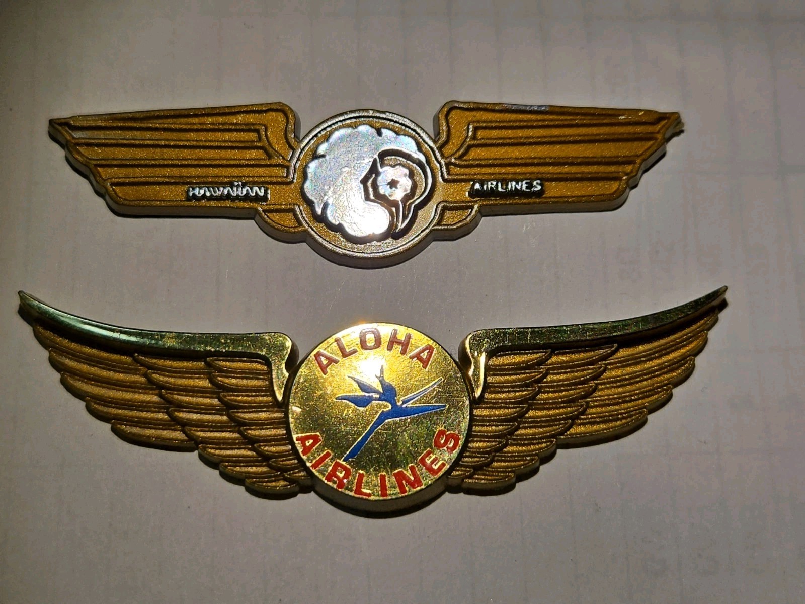 Aloha Airline & Hawaiian  Airlines Junior Wings vintage New  Never Used 