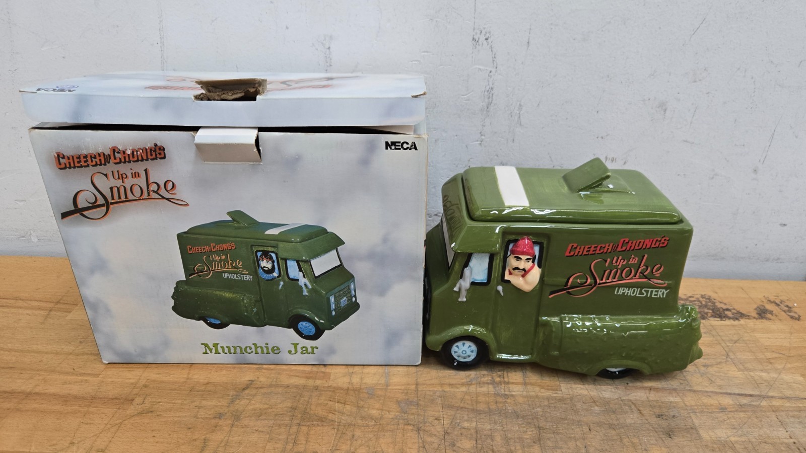 Vintage NECA Cheech and Chong, Up in Smoke Van, Munchie Jar w/ Box