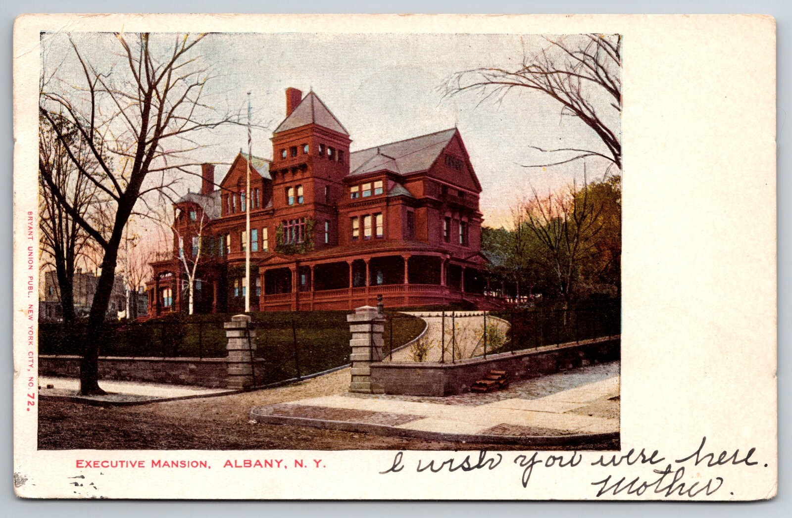 NY, Albany, Executive Mansion, c1906, Open Back Card, Vintage Postcard NY, Albany, Executive Mansion, c1906, Open Back Card, Vintage Postcard
