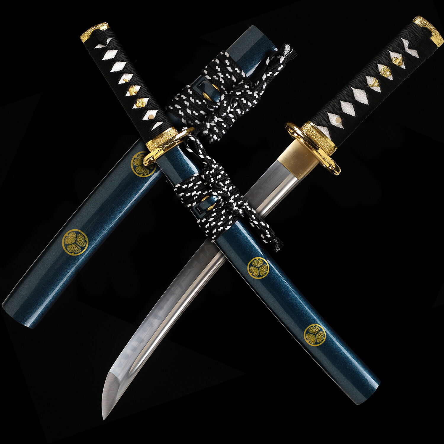 Musashi Katana Clay Tempered T10 Steel Full Tang Samurai Short Sword 20'' Tanto