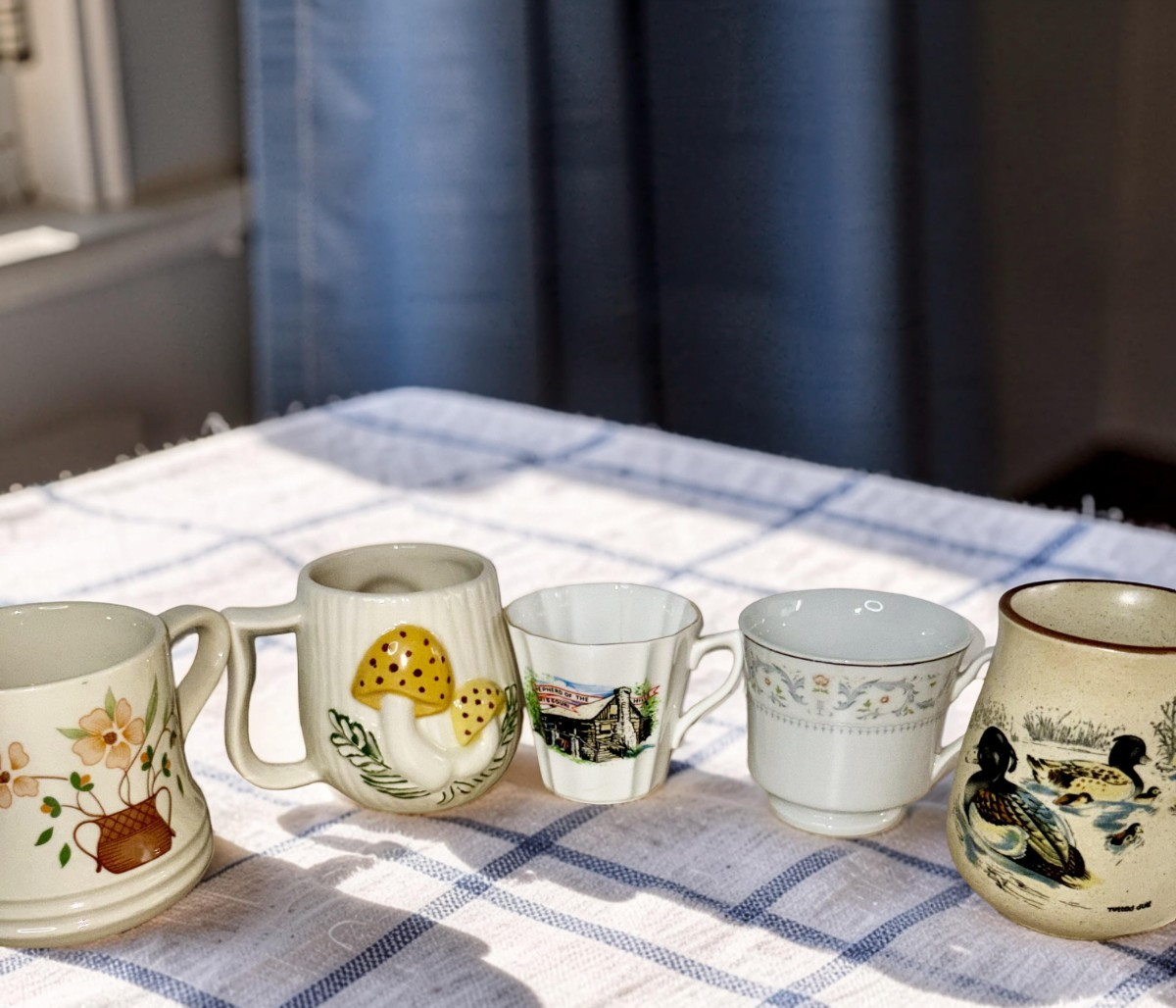 Vintage Coffee Mug Tea Cup Lot 5pc Mushroom Mallard Duck Japan Stoneware