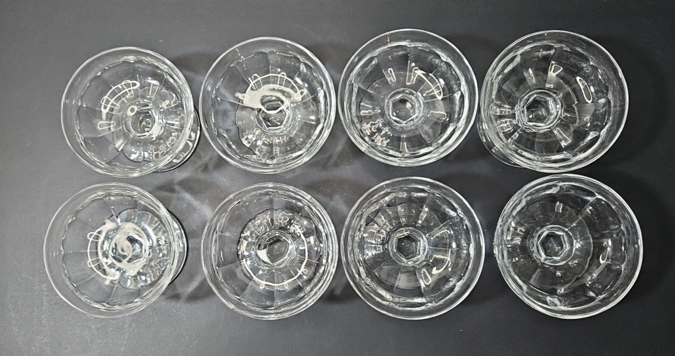 Vintage Heinsey Footed Clear Nut Dish or Salt Cellars - Set of 8