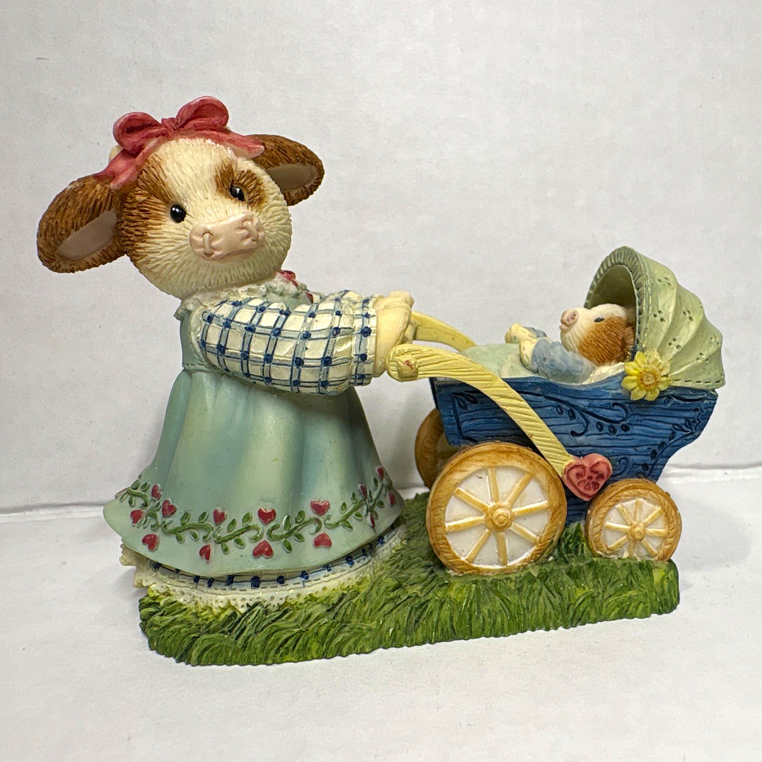 Enesco Mary’s Moo Moos Cow Figurine “The More The Moo-ler” Baby Stroller 2003