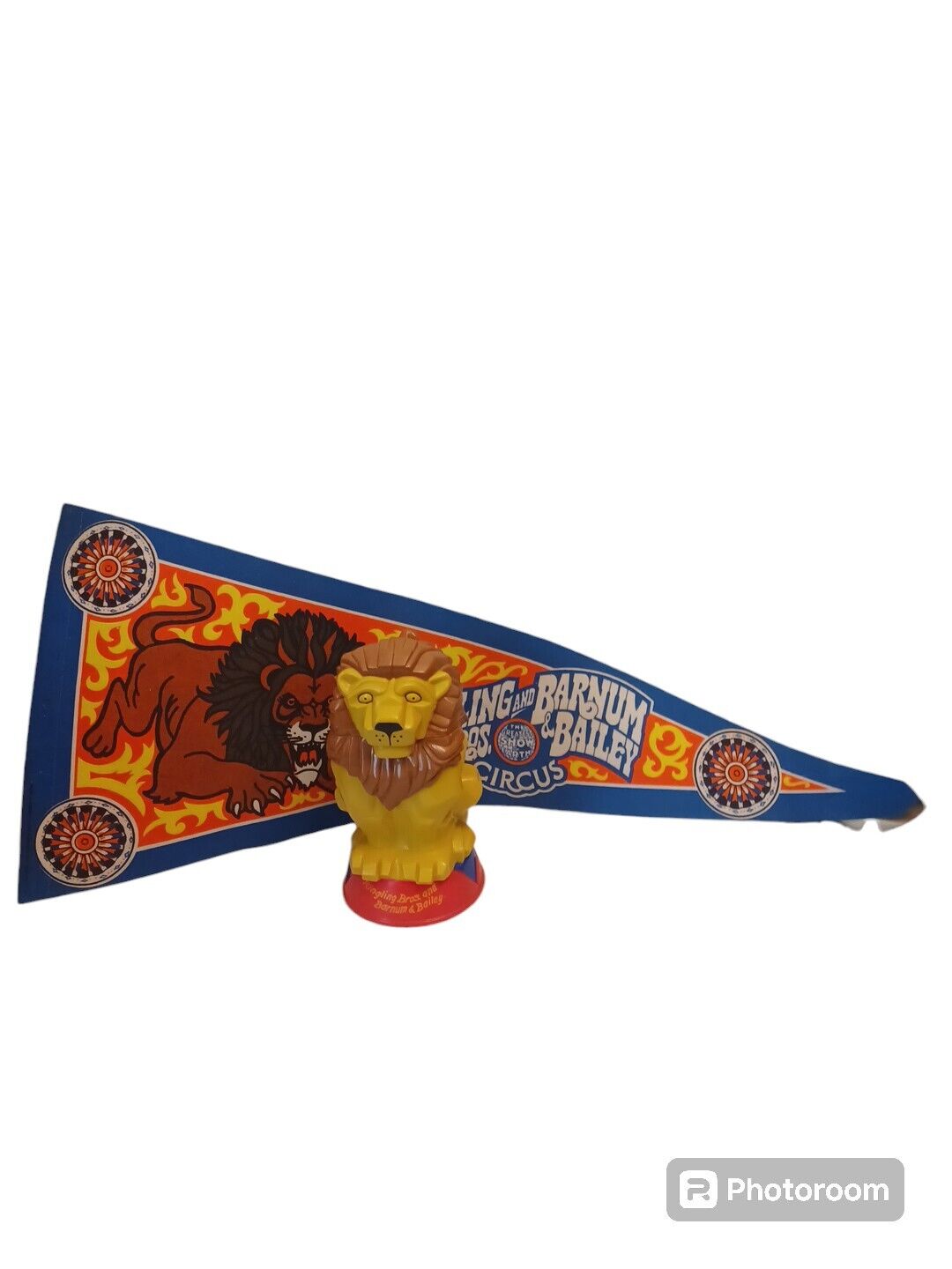 Ringling Bros. Vintage Lion's Head Cup And Banner