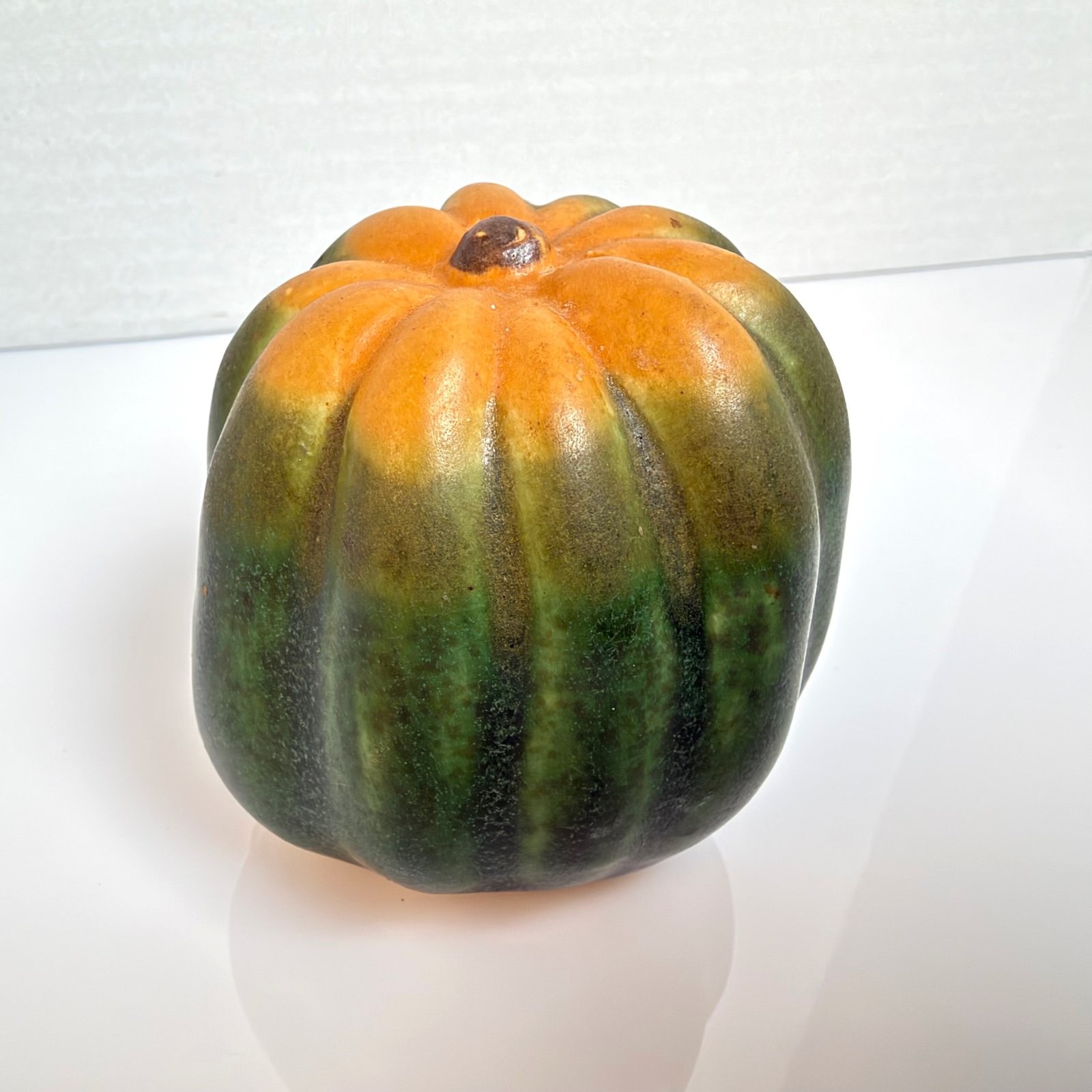 Vtg Patricia Garrett Pumpkin Squash Salt Pepper Shaker Small Ceramic w/ Stopper