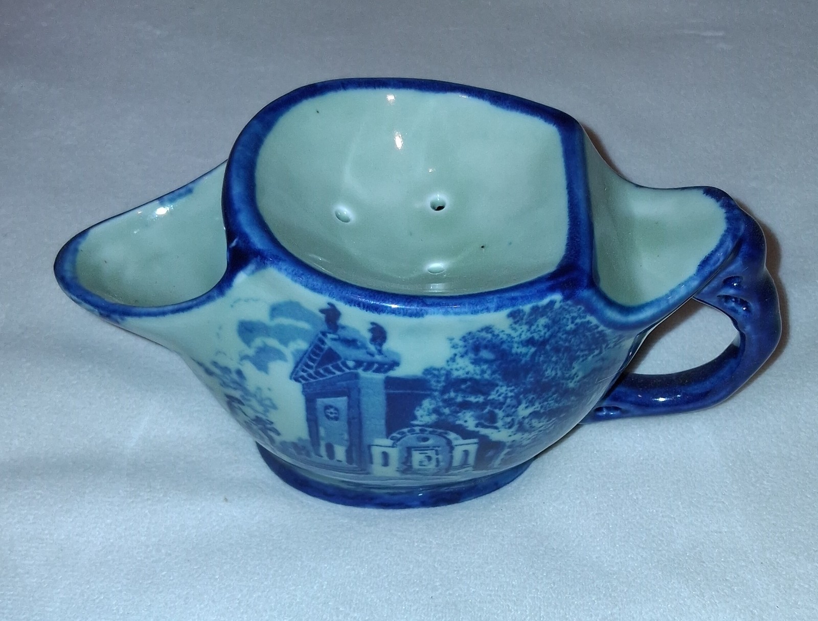 VTG Ironstone Blue/White Shaving Mug. Never Used, Stored on a Warehouse Shelf. VTG Ironstone Blue/White Shaving Mug. Never Used, Stored on a Warehouse Shelf.