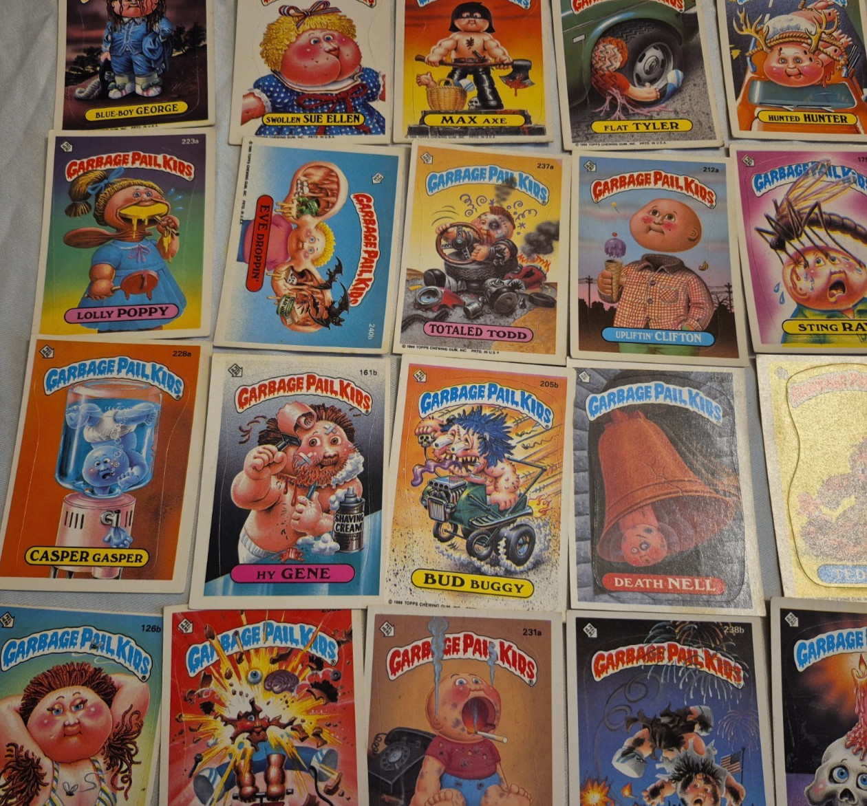 Lot of 20 Vintage 1980s Garbage Pail Kids Cards Not Gradeable No Duplicates