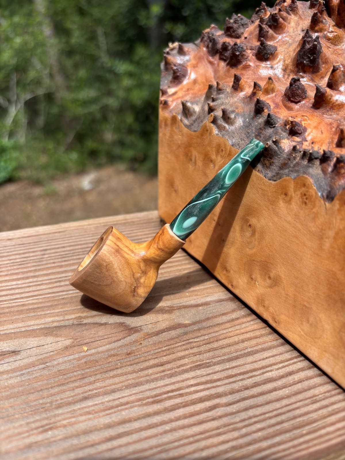 Olive burl wood one hit Dublin mini pipe