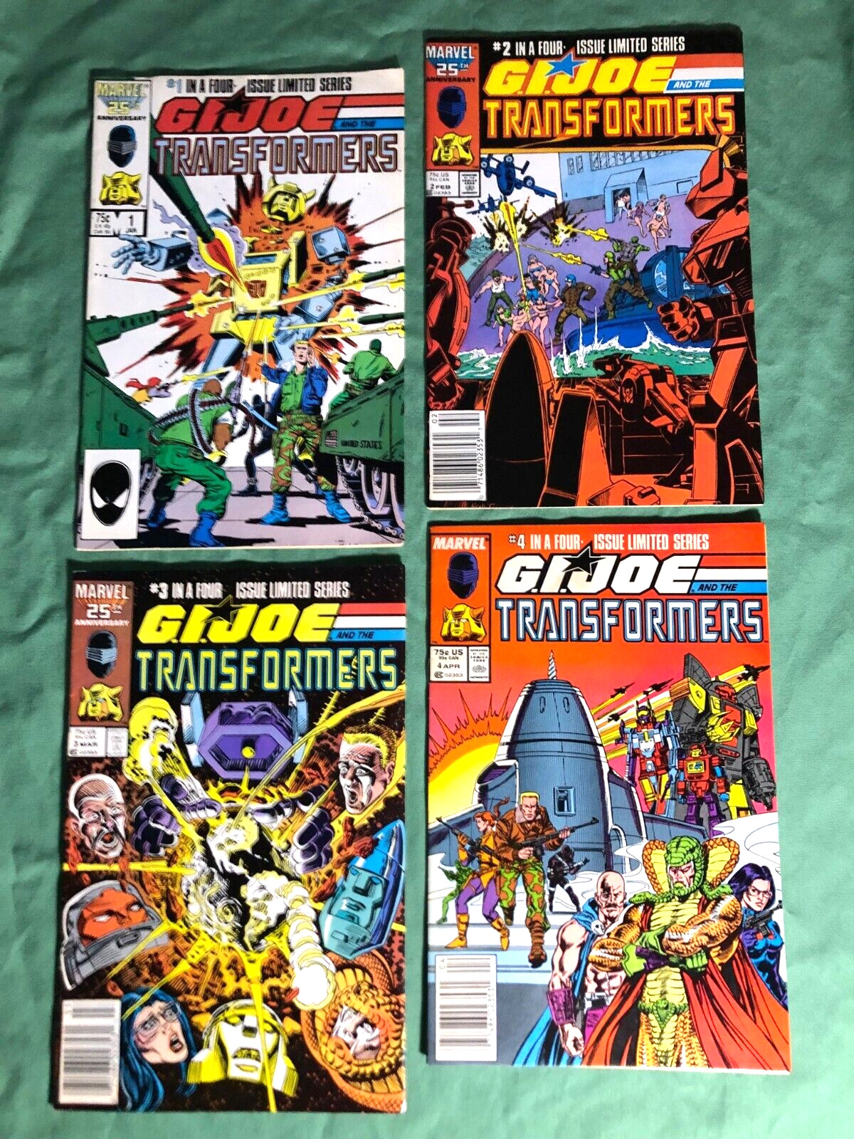 GI Joe and the Transformers # 1 2 3 4 (1987) High Grade Complete Set  (8.5-9.0)