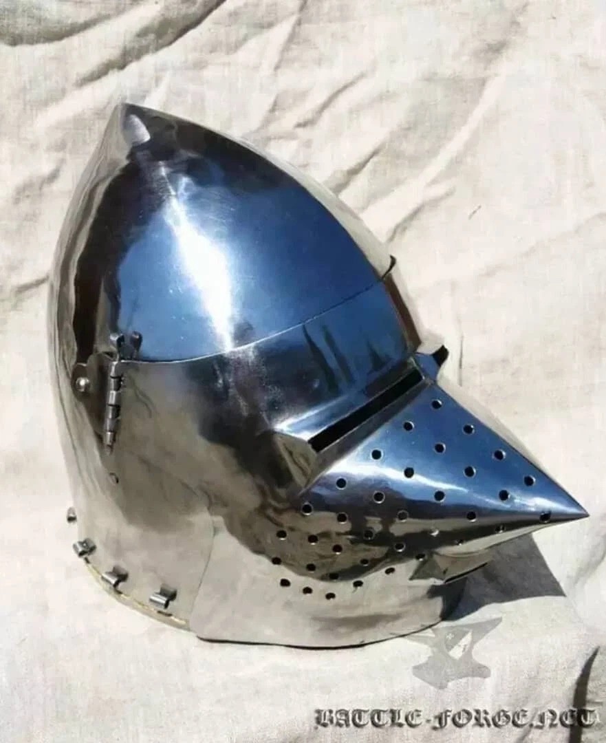 Medieval Houndskull bascinet Metal Helmet with Inner linear Cosplay