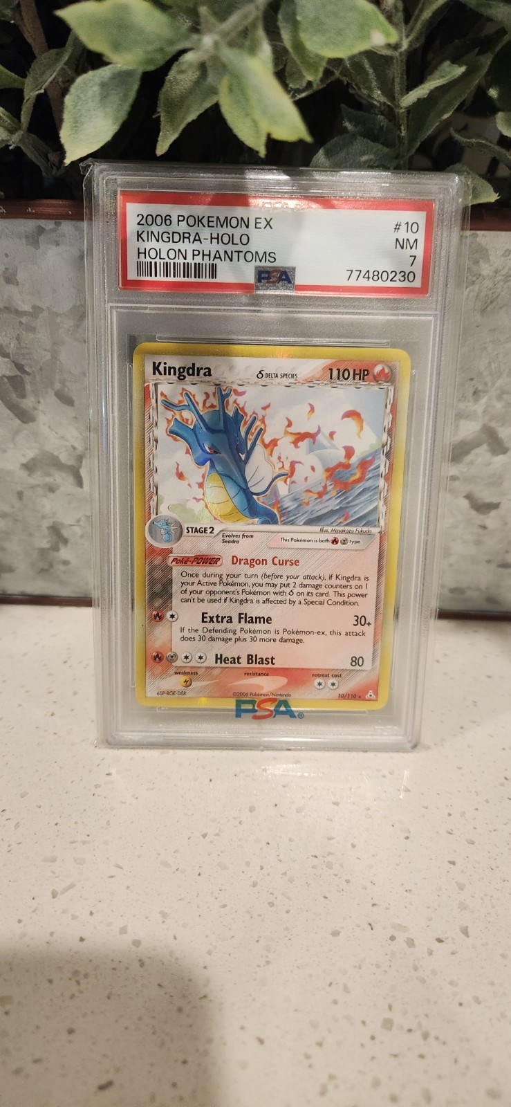 2006 Pokémon EX Holon Phantoms Kingdra #10/110 Holo Rare PSA 7 NM Graded Card