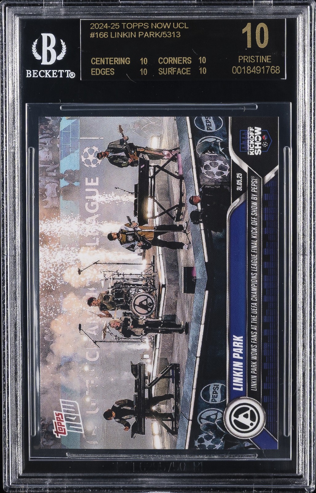 2024-25 TOPPS NOW UCL #166 LINKIN PARK BGS 10 BLACK LABEL