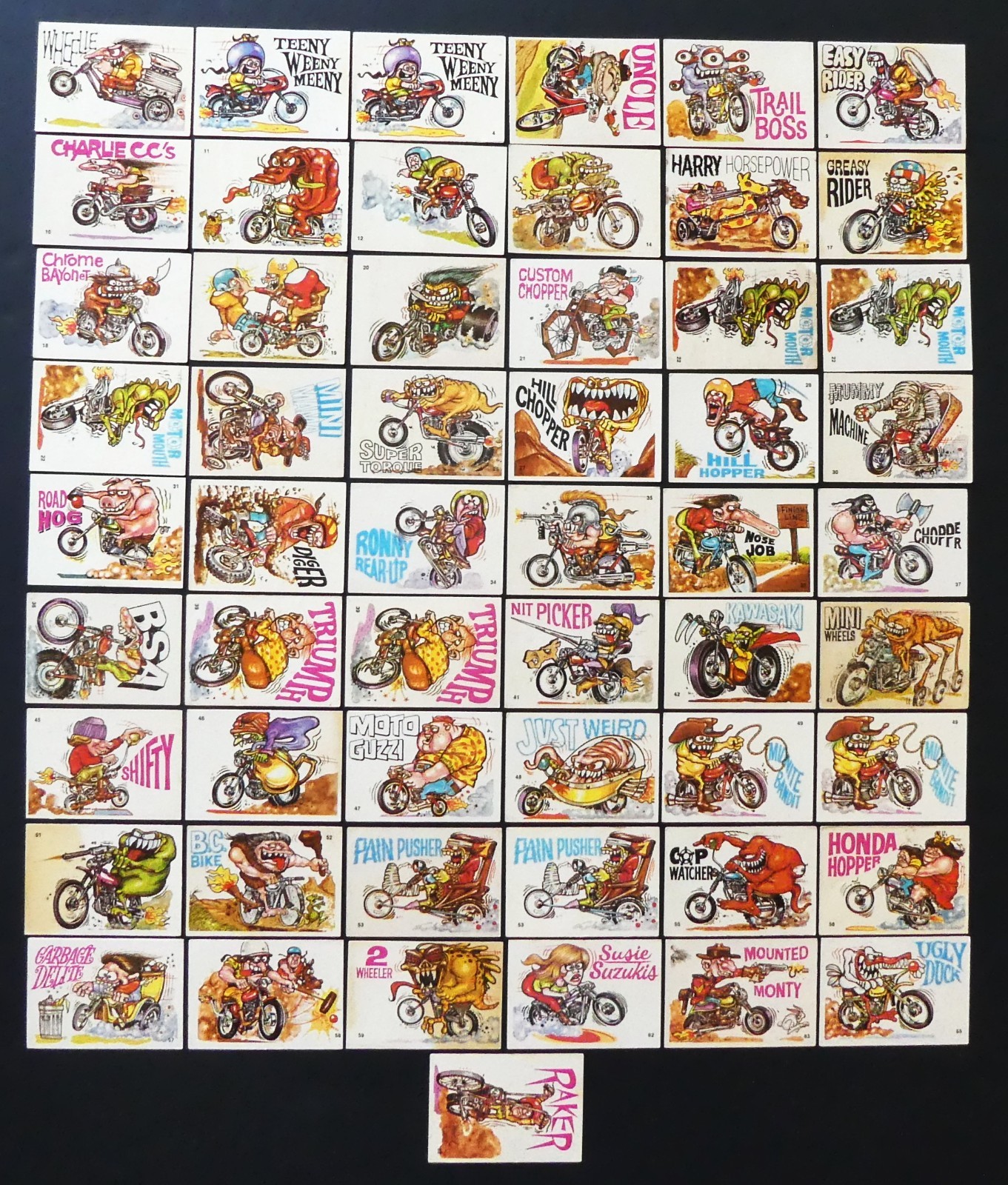 1972 Donruss Silly Cycles 55 Stickers - Trading Cards Lot, Odd Rods Series 1972 Donruss Silly Cycles 55 Stickers - Trading Cards Lot, Odd Rods Series