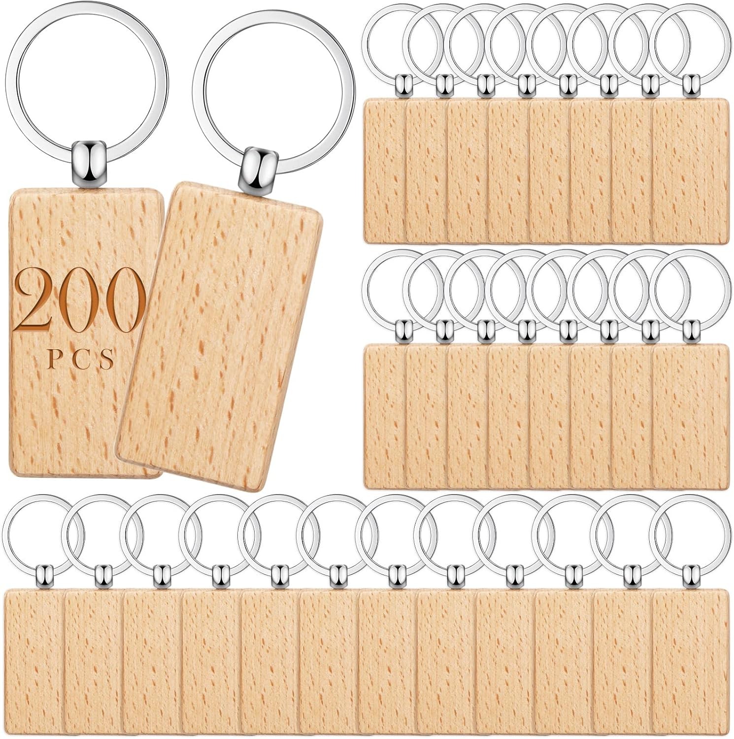 200 Pcs Wooden Keychain Blanks Wood Key Chains Bulk Laser Engraving Wooden Keych 200 Pcs Wooden Keychain Blanks Wood Key Chains Bulk Laser Engraving Wooden Keych