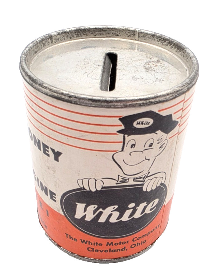 White Motor Company Motor Oil Bank 3” White Trucks Advertising Vintage