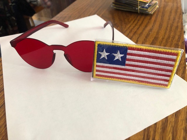 2024 A24 CIVIL WAR MOVIE WESTERN FORCES PATCH PLUS CANDY APPLE RED SUNGLASSES