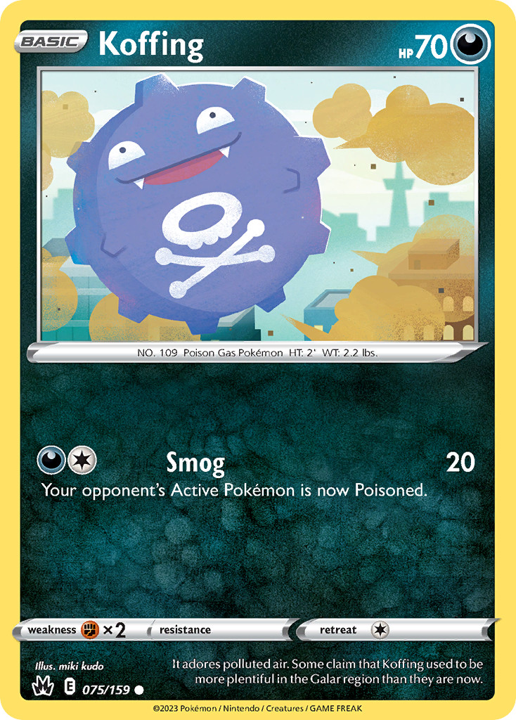Koffing 075/159 Common CROWN ZENITH Pokemon Near Mint