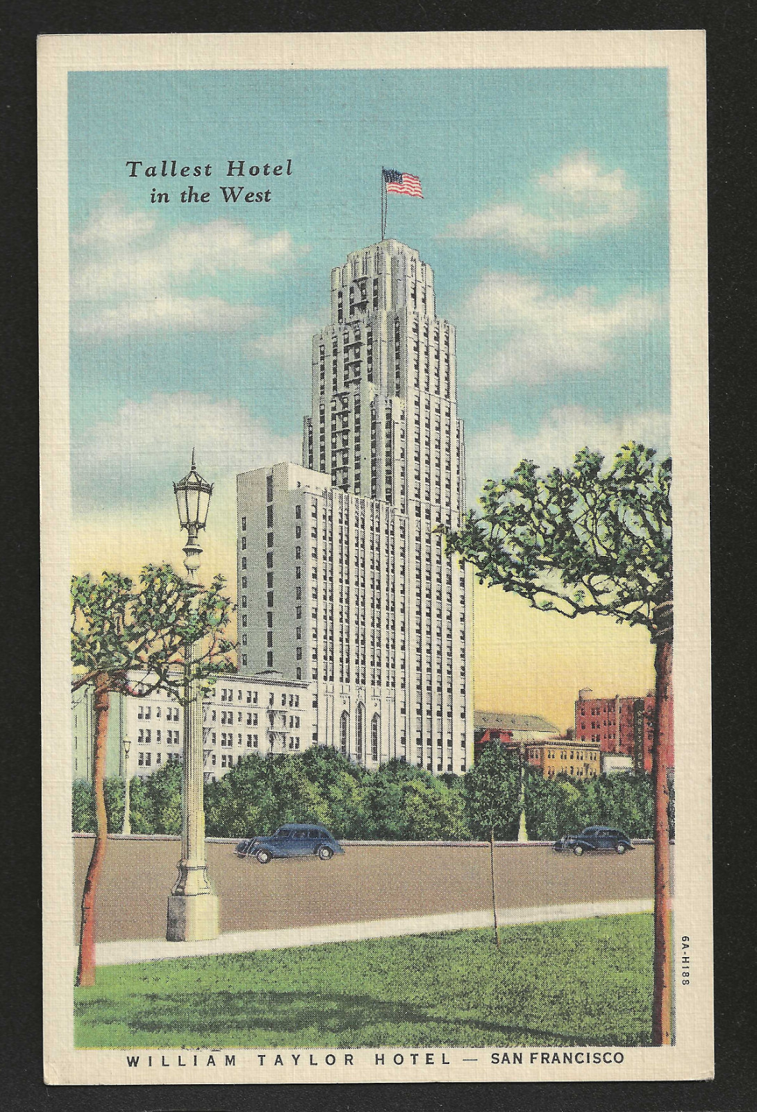Vintage1936 Linen Postcard William Taylor Hotel Tallest Hotel West San Francisco