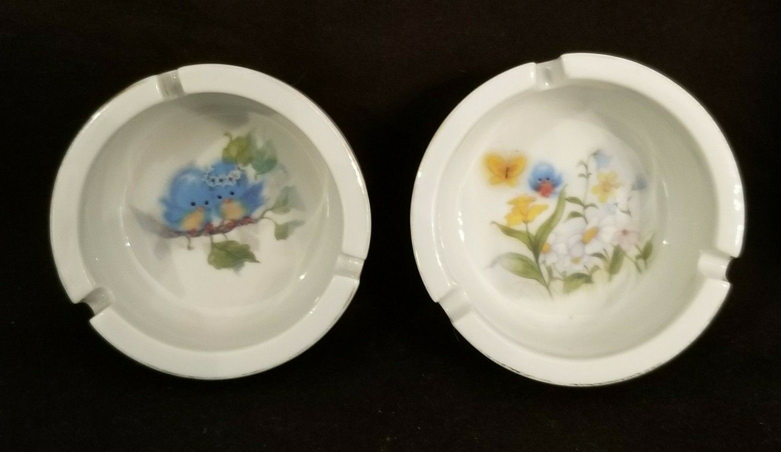 Vintage Bluebird Ceramic Ashtray Lot Of 2 Japan  Trinket Dish 1979 WWA Designers