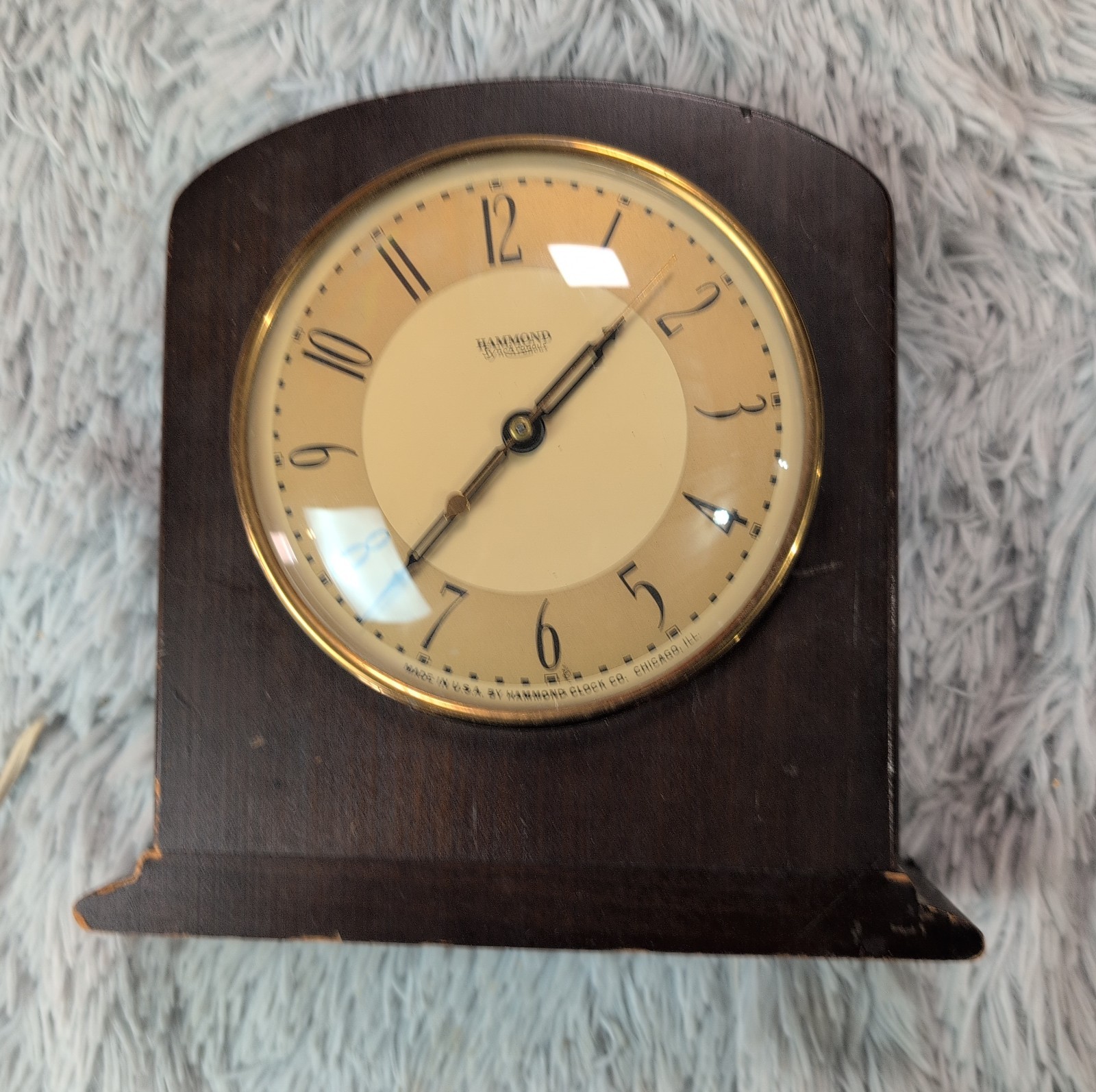Vintage Hammond Synchronous Clock Wood Top Desk Shelf Table Antique Works Vintage Hammond Synchronous Clock Wood Top Desk Shelf Table Antique Works