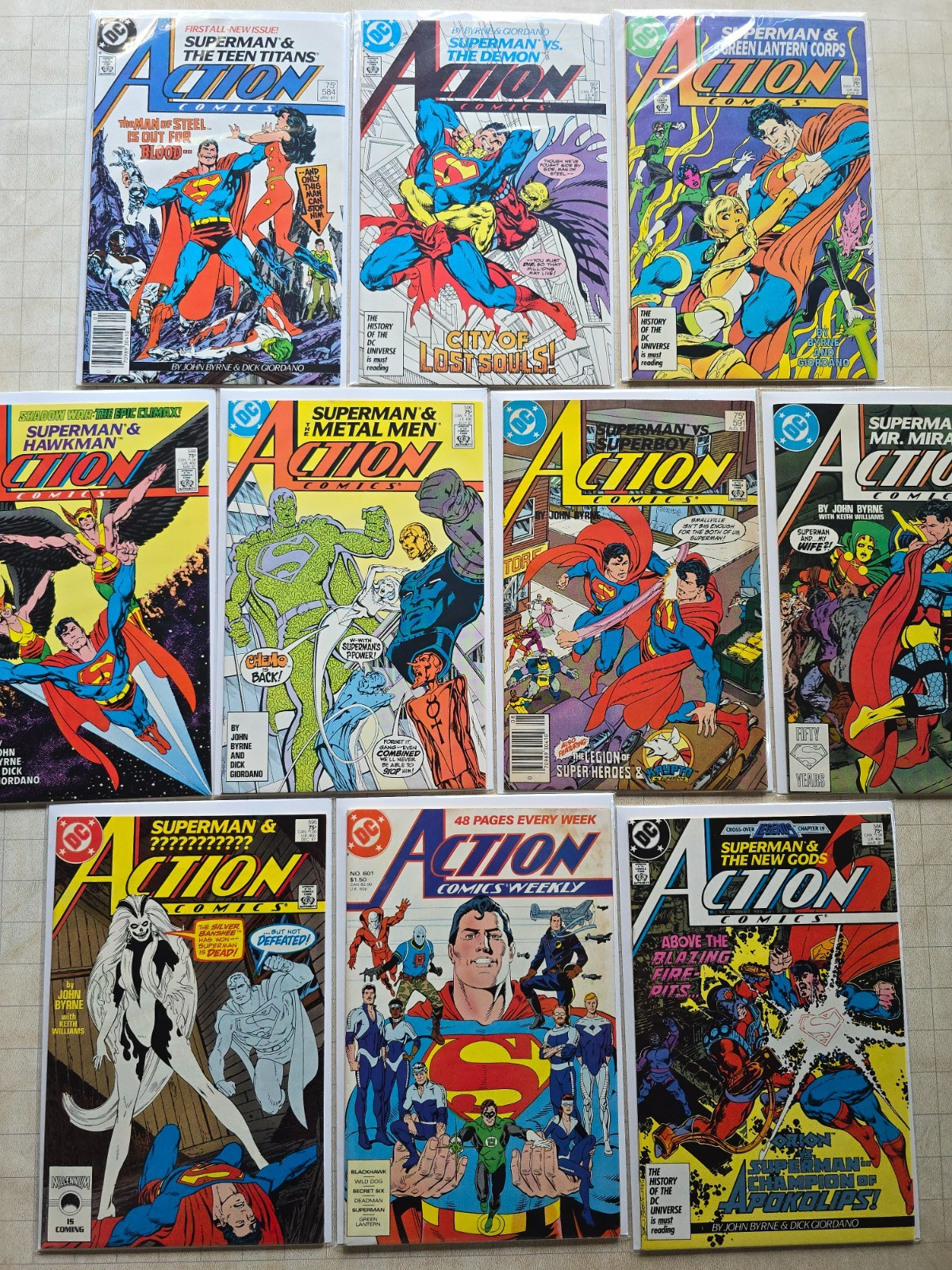 Action Comics Lot of 10 DC Comics SEE DETAILS FOR ISSUE #s Between 584-601 Action Comics Lot of 10 DC Comics SEE DETAILS FOR ISSUE #s Between 584-601