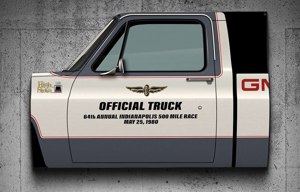 WOW  1980 GMC High Sierra Indy 500 Hauler Pace Pick up Truck Sign