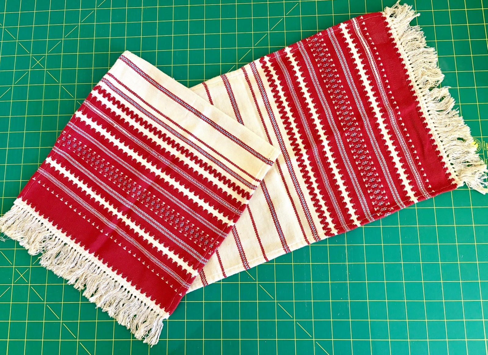 Vintage Hungarian folk art cooperative fabric from Szecseny, Hungary