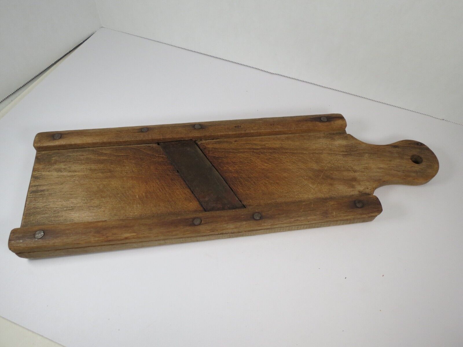 Vintage Wooden Mandolin, Kraut Cabbage Slaw Cutter Slicer Shredder well used 16\