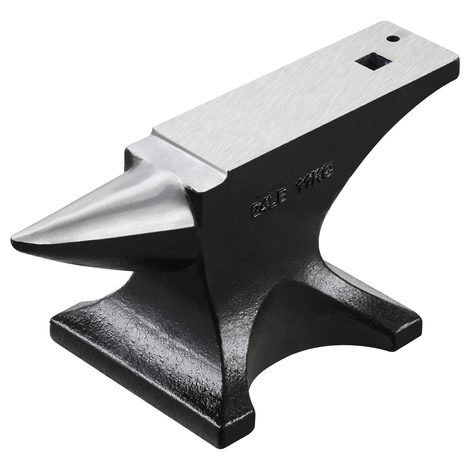 Uimoso Single Horn Anvil 25lbs Cast Steel Anvil Round Horn Anvil for Blacksmiths