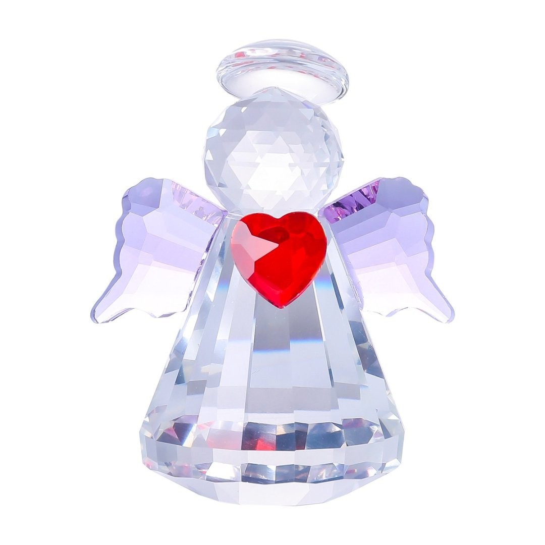 Crystal Tiny Angel Figurine Collectible Glass Guardian Angel Ornament