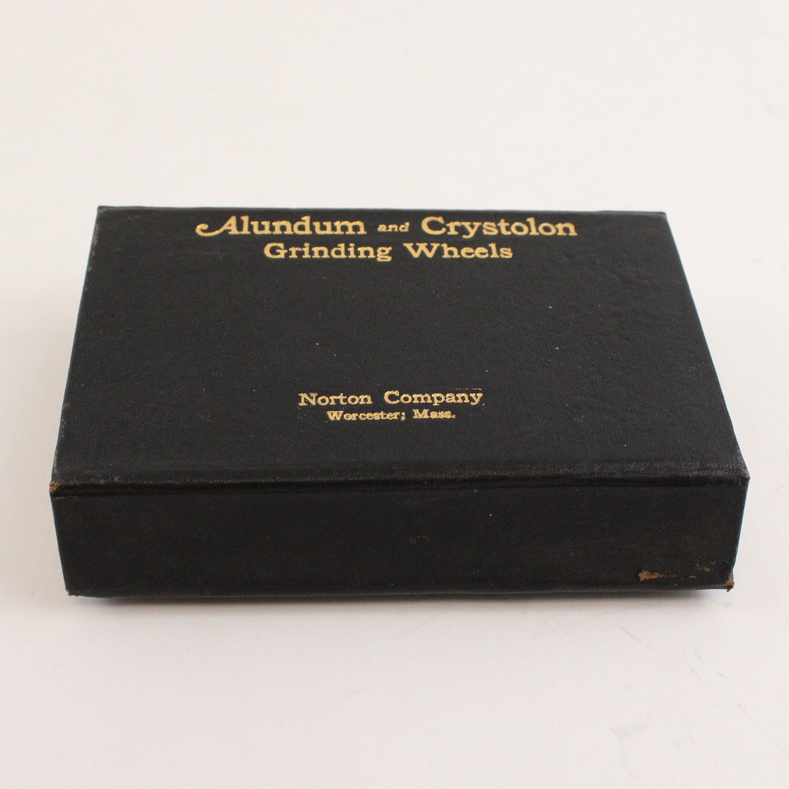 Vintage Norton Company Alundum and Crystolon Grinding Wheel Tags Leather Case