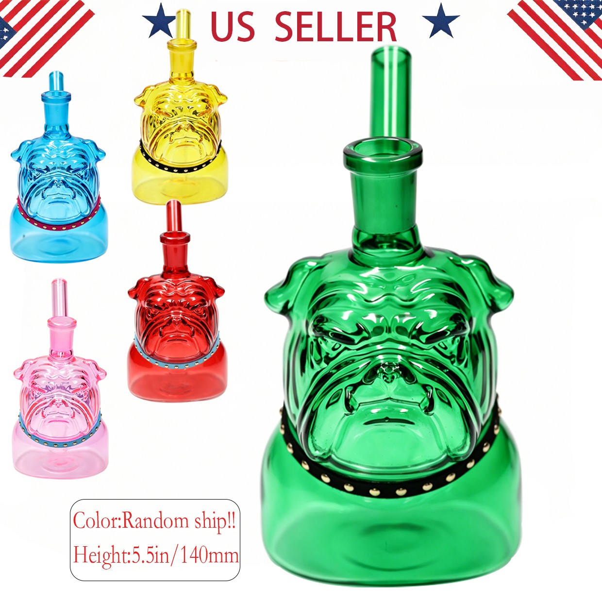 Random Dog Mini 5.5IN Glass Bong Water pipes Smoking Bubbler Bongs w/14mm bowl