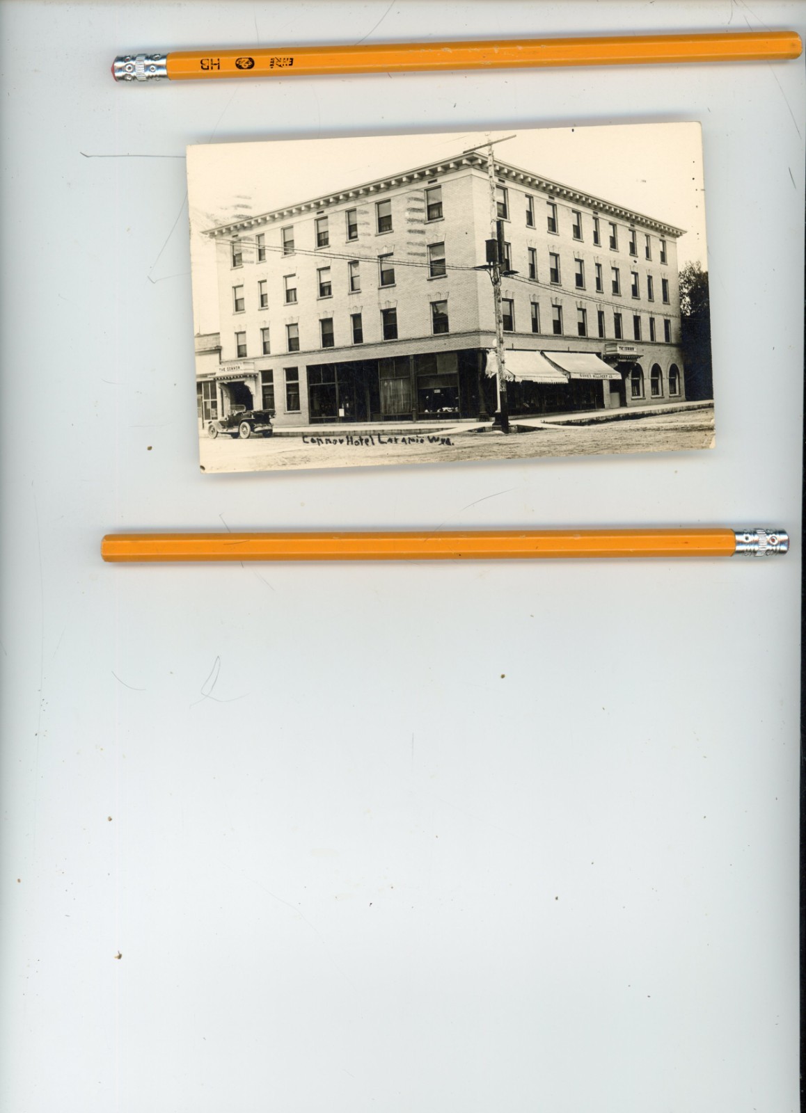 1916 Laramie WY photo postcard, street , Connor Hotel, Wyoming 1916 Laramie WY photo postcard, street , Connor Hotel, Wyoming