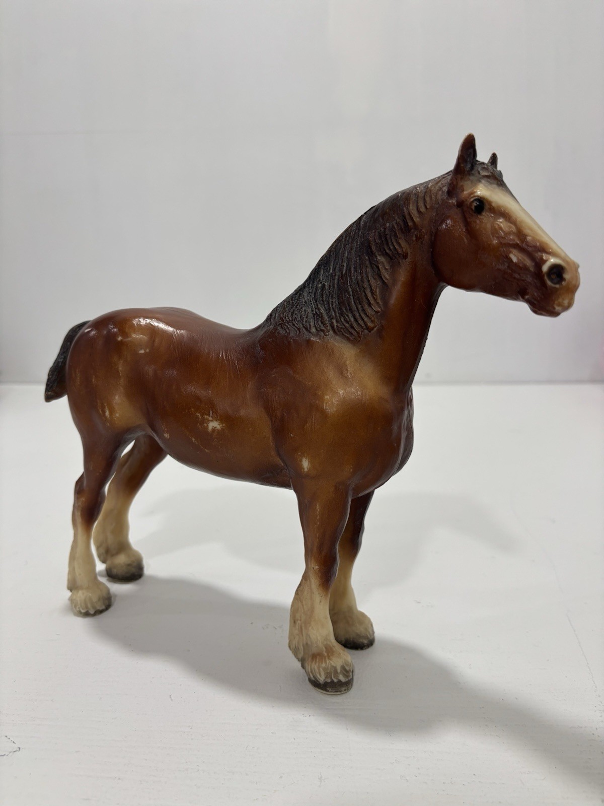 Vintage 1980s Breyer #83 Clydesdale Mare Horse Chestnut Mold marking USA
