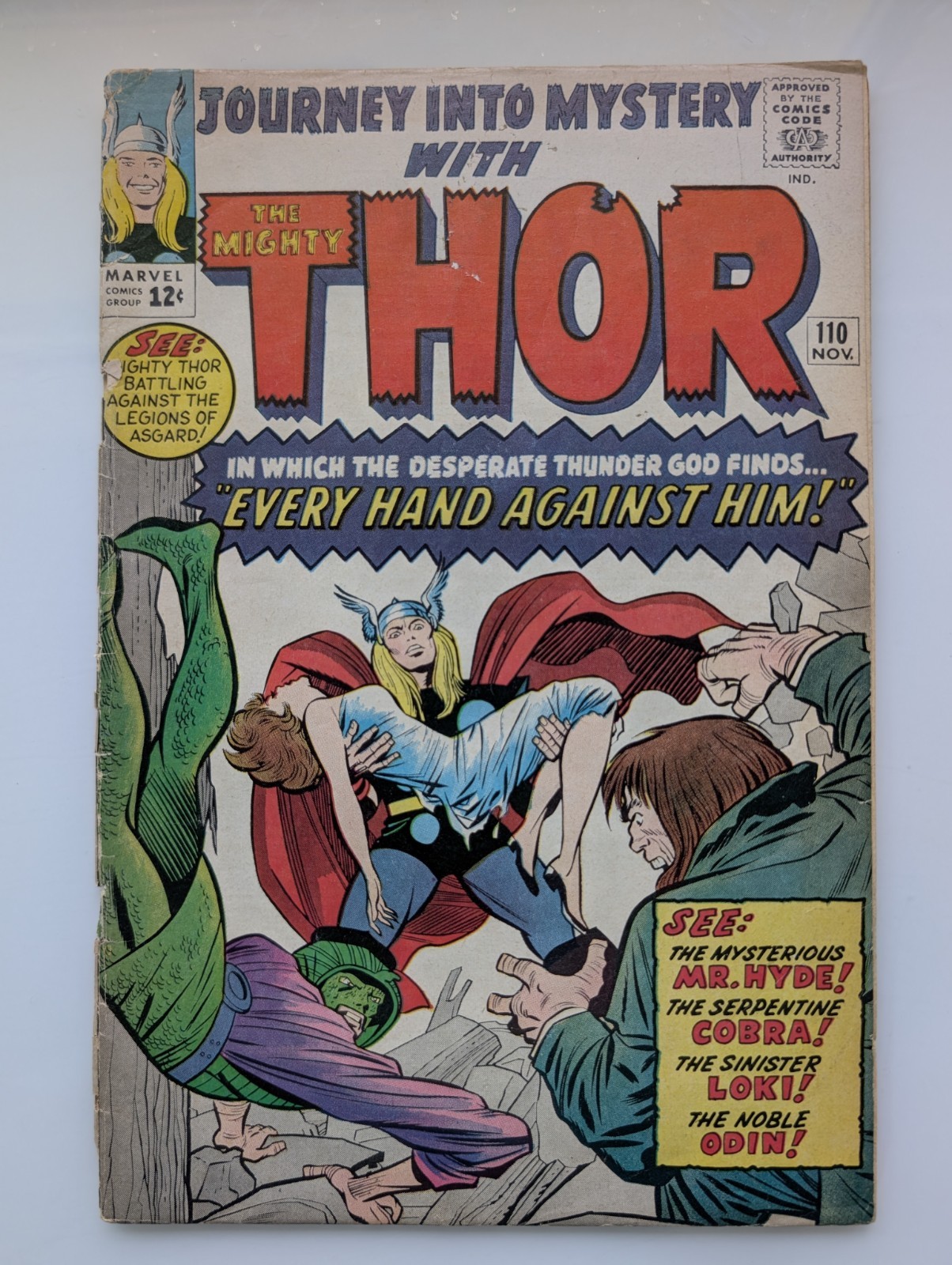 Journey into Mystery 110 Thor Loki Mr Hyde Cobra Silver Age Marvel 1964 Journey into Mystery 110 Thor Loki Mr Hyde Cobra Silver Age Marvel 1964