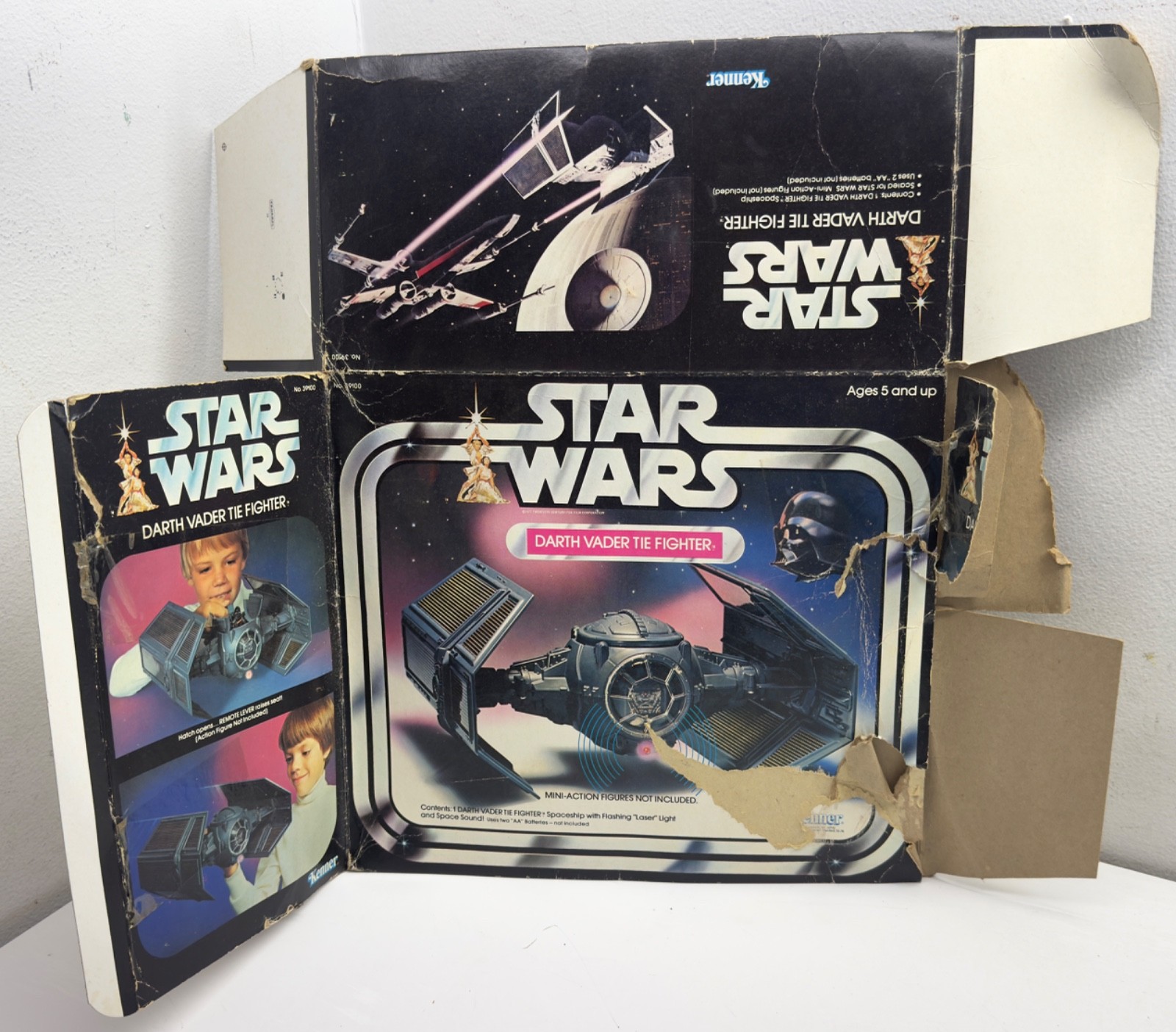 Vtg 1978 Kenner Star Wars Darth Vader TIE Fighter Box Only Spaceship Parts READ