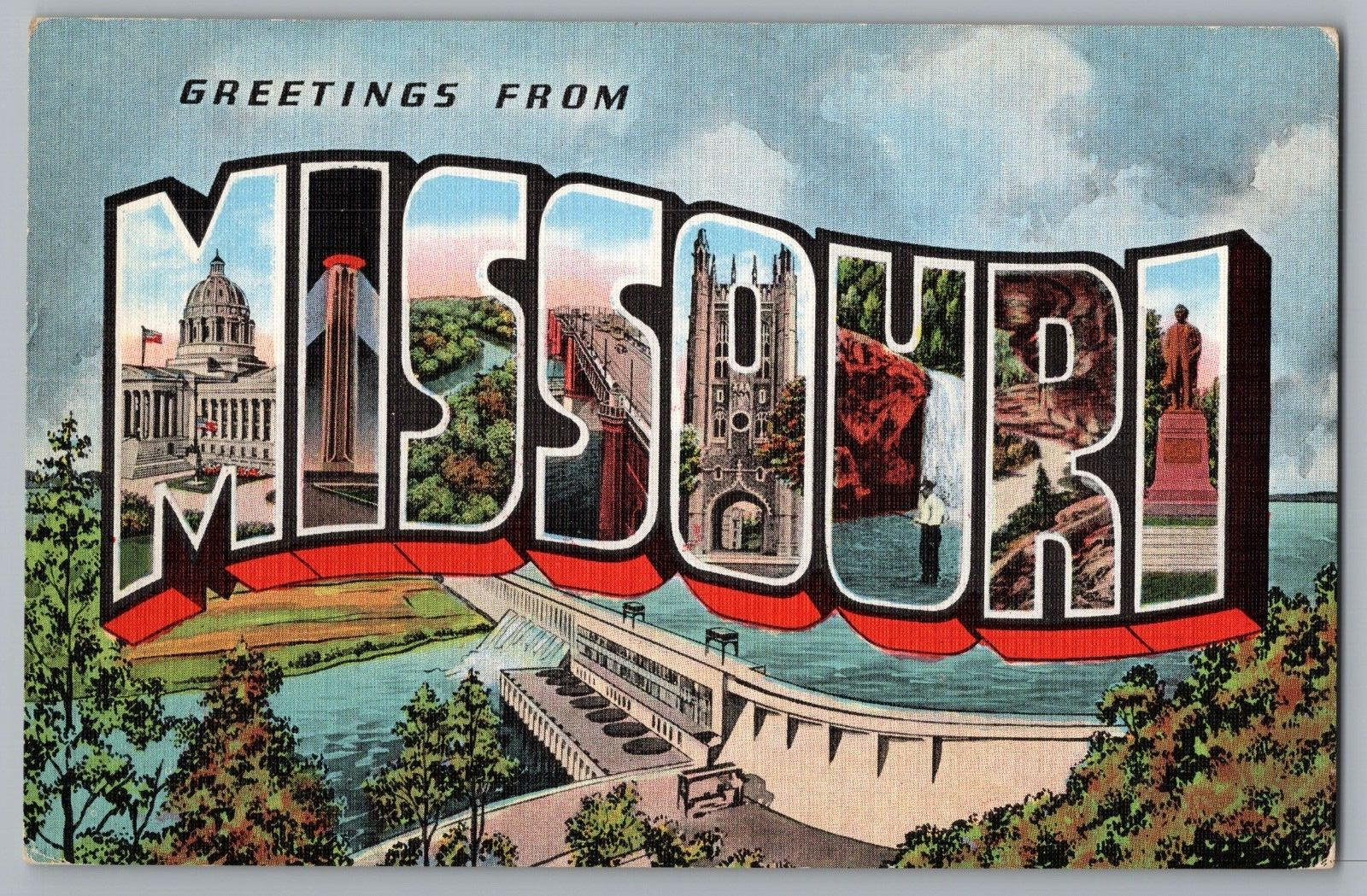 Postcard Greetings From Missouri, Large Letter